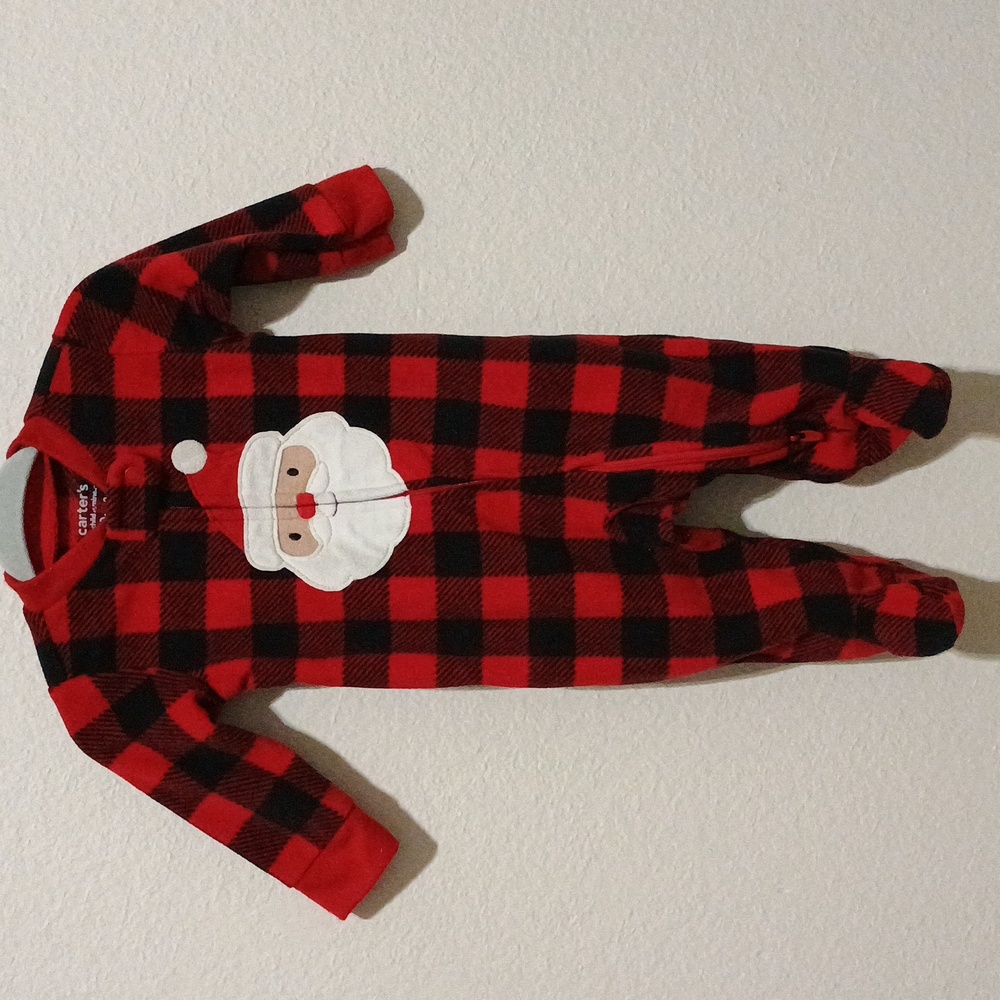 4/$15 Santa Flannel Footsie PJ, 0-3M